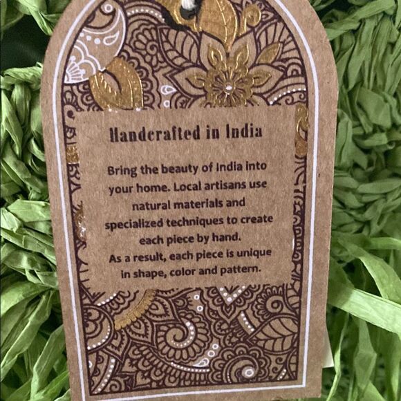 Green Woven Tote Bag made from paper green - Picture 6 of 6